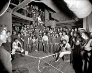 Aboard the U.S.S. Oregon circa 1897. Waiting for the gong